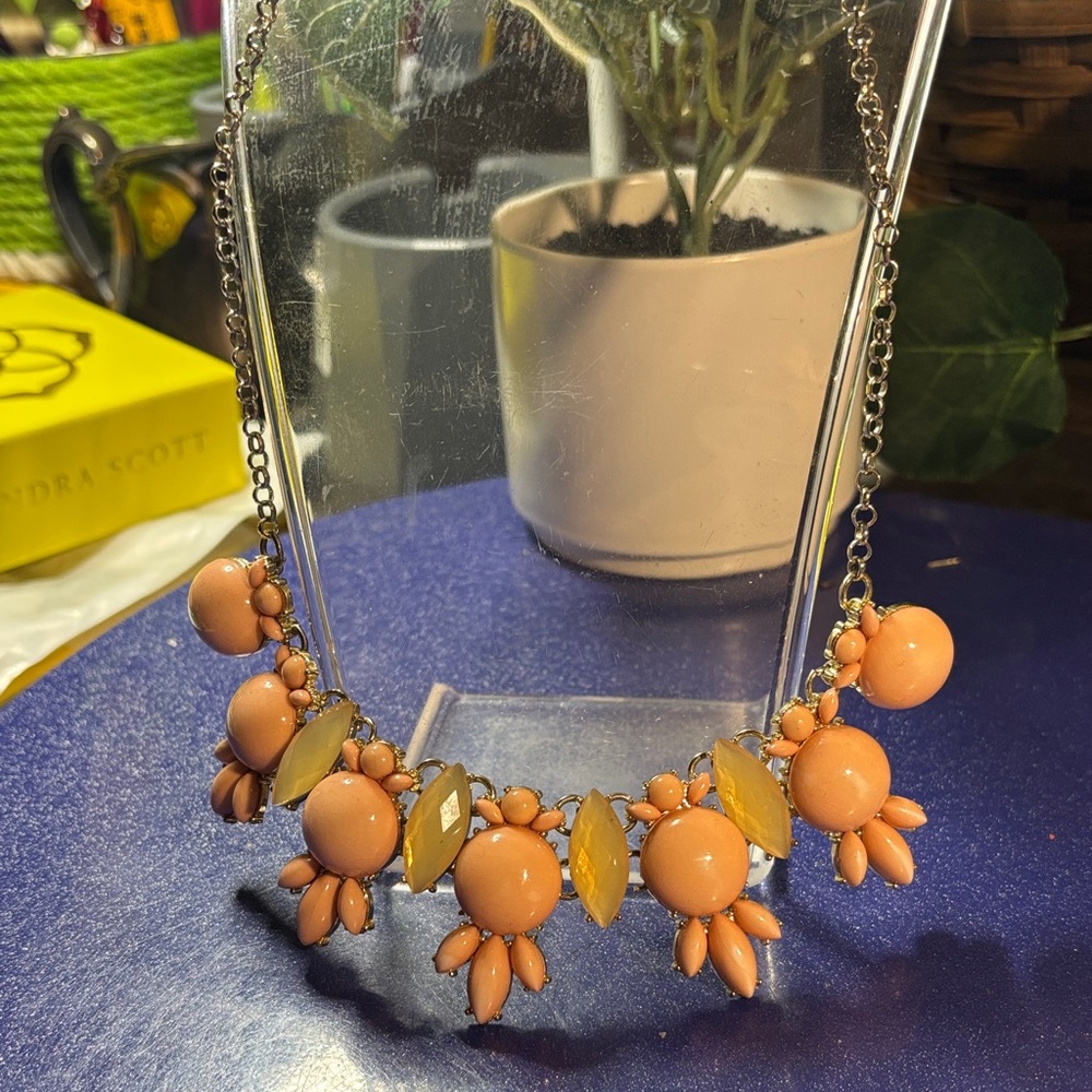 Elegant Peach and Yellow Necklace